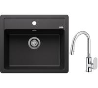 Set lavello in granito Blanco Legra 6 523332, rubinetto da cucina Oltens Lista 35202100