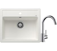Set lavello in granito Blanco Legra 6 523334, rubinetto da cucina Blanco Mida 517742