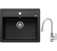 Set lavello in granito Blanco Legra 6 526084, rubinetto da cucina Oltens Lista 35202100