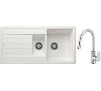 Set lavello in granito Blanco Legra 6 S 522209, rubinetto da cucina Oltens Lista 35202100