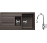 Set lavello in granito Blanco Legra 6 S 522212, rubinetto da cucina Oltens Lista 35202100