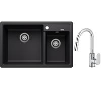 Set lavello in granito Blanco Legra 8 526223, rubinetto da cucina Oltens Lista 35202100