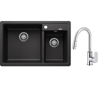 Set lavello in granito Blanco Legra 8 526224, rubinetto da cucina Oltens Lista 35202100