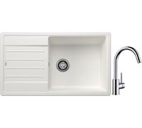 Set lavello in granito Blanco Legra XL 6 S 523328, rubinetto da cucina Blanco Mida 517742