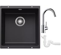 Set lavello in granito Blanco Rotan 400-U 526097, rubinetto da cucina Blanco Mida 517742, 137267