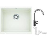 Set lavello in granito Blanco Rotan 500-U 523076, rubinetto da cucina Blanco Mida 517742, 137267