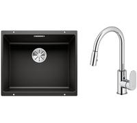 Set lavello in granito Blanco Subline 500-U 525995, rubinetto da cucina Oltens Lista 35202100