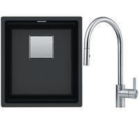 Set lavello in granito Franke Kanon 125.0529.308, rubinetto da cucina Franke Eos 115.0590.045