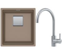 Set lavello in granito Franke Kanon 125.0529.309, rubinetto da cucina Franke Eos 115.0590.044