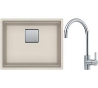 Set lavello in granito Franke Kanon 125.0529.588, rubinetto da cucina Franke Eos 115.0590.044