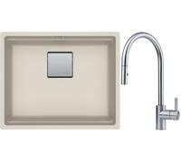 Set lavello in granito Franke Kanon 125.0529.588, rubinetto da cucina Franke Eos 115.0590.045