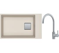 Set lavello in granito Franke Kanon 125.0529.609, rubinetto da cucina Franke Eos 115.0590.044