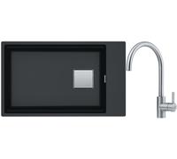 Set lavello in granito Franke Kanon 125.0529.612, rubinetto da cucina Franke Eos 115.0590.044