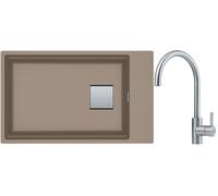 Set lavello in granito Franke Kanon 125.0529.613, rubinetto da cucina Franke Eos 115.0590.044