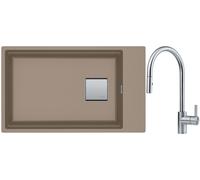 Set lavello in granito Franke Kanon 125.0529.613, rubinetto da cucina Franke Eos 115.0590.045