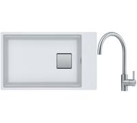 Set lavello in granito Franke Kanon 125.0529.854, rubinetto da cucina Franke Eos 115.0590.044