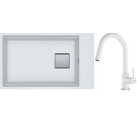 Set lavello in granito Franke Kanon 125.0529.854, rubinetto da cucina Franke Lina 115.0626.081