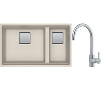 Set lavello in granito Franke Kanon 125.0529.858, rubinetto da cucina Franke Eos 115.0590.044