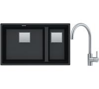 Set lavello in granito Franke Kanon 125.0529.871, rubinetto da cucina Franke Eos 115.0590.044