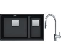 Set lavello in granito Franke Kanon 125.0529.871, rubinetto da cucina Franke Eos 115.0590.045