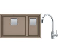 Set lavello in granito Franke Kanon 125.0529.872, rubinetto da cucina Franke Eos 115.0590.044