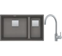 Set lavello in granito Franke Kanon 125.0529.875, rubinetto da cucina Franke Eos 115.0590.044