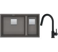 Set lavello in granito Franke Kanon 125.0529.875, rubinetto da cucina Franke Lina 115.0626.053