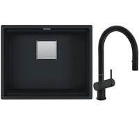 Set lavello in granito Franke Kanon 125.0630.924, rubinetto da cucina Franke Active Neo 115.0653.404