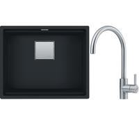 Set lavello in granito Franke Kanon 125.0630.924, rubinetto da cucina Franke Eos 115.0590.044