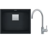 Set lavello in granito Franke Kanon 125.0630.925, rubinetto da cucina Franke Eos 115.0590.044