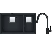 Set lavello in granito Franke Kanon 125.0630.926, rubinetto da cucina Franke Lina 115.0626.053