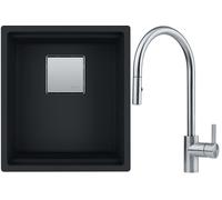 Set lavello in granito Franke Kanon 125.0634.798, rubinetto da cucina Franke Eos 115.0590.045