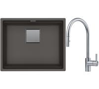 Set lavello in granito Franke Kanon 125.0714.193, rubinetto da cucina Franke Eos 115.0590.045