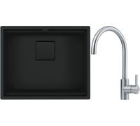 Set lavello in granito Franke Kanon 125.0721.150, rubinetto da cucina Franke Eos 115.0590.044