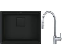 Set lavello in granito Franke Kanon 125.0721.150, rubinetto da cucina Franke Eos 115.0590.045