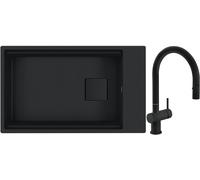 Set lavello in granito Franke Kanon 125.0721.161, rubinetto da cucina Franke Active Neo 115.0653.404
