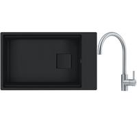 Set lavello in granito Franke Kanon 125.0721.161, rubinetto da cucina Franke Eos 115.0590.044