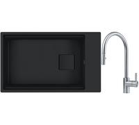 Set lavello in granito Franke Kanon 125.0721.161, rubinetto da cucina Franke Eos 115.0590.045