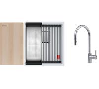 Set lavello in granito Franke Kanon 125.0749.645, rubinetto da cucina Franke Eos 115.0590.045