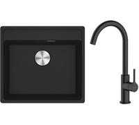 Set lavello in granito Franke Maris 114.0661.642, rubinetto da cucina Oltens Skafta 35206300