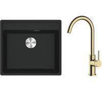 Set lavello in granito Franke Maris 114.0661.642, rubinetto da cucina Oltens Skafta 35206800