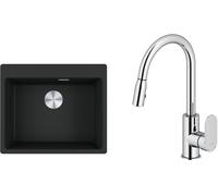 Set lavello in granito Franke Maris 114.0661.699, rubinetto da cucina Oltens Lista 35202100