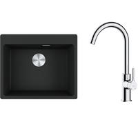 Set lavello in granito Franke Maris 114.0661.699, rubinetto da cucina Oltens Skafta 35206100