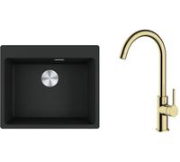 Set lavello in granito Franke Maris 114.0661.699, rubinetto da cucina Oltens Skafta 35206800