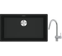 Set lavello in granito Franke Maris 125.0686.637, rubinetto da cucina Franke Atlas 115.0590.047