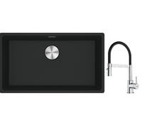 Set lavello in granito Franke Maris 125.0686.637, rubinetto da cucina Franke Lina 115.0626.085