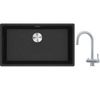 Set lavello in granito Franke Maris 125.0686.638, rubinetto da cucina Franke Eos 120.0179.979