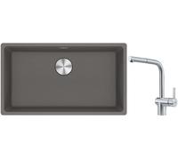Set lavello in granito Franke Maris 125.0686.639, rubinetto da cucina Franke Atlas 115.0521.439