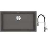Set lavello in granito Franke Maris 125.0686.639, rubinetto da cucina Franke Lina 115.0626.085