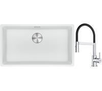 Set lavello in granito Franke Maris 125.0686.711, rubinetto da cucina Franke Lina 115.0626.085
